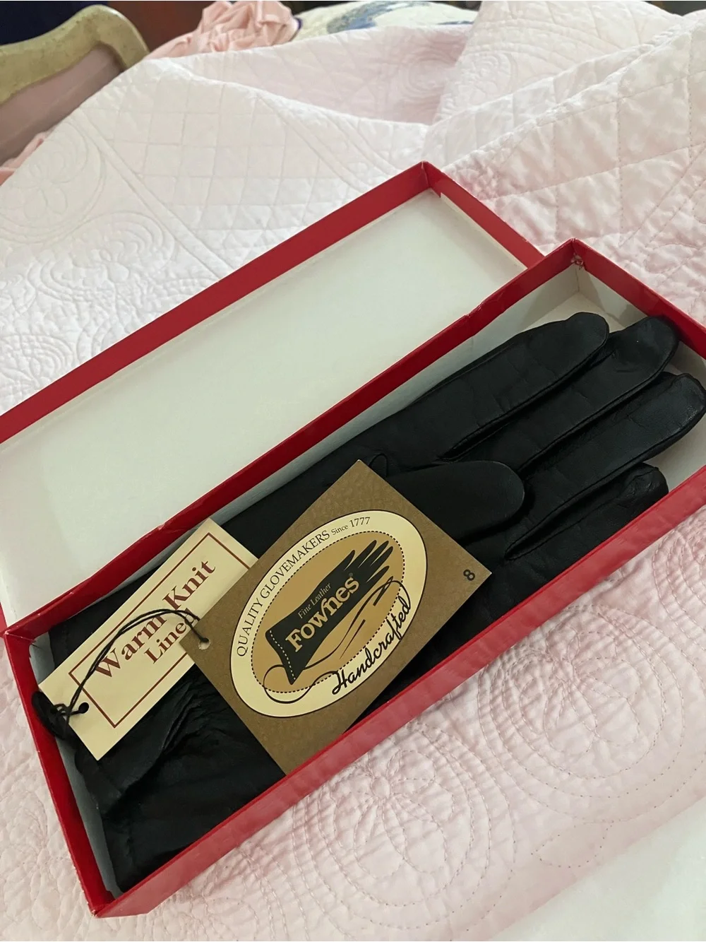 Fownes Handcrafted Black Leather Gloves